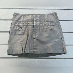 Theyskens Theory Black Leather Mini Skirt XS